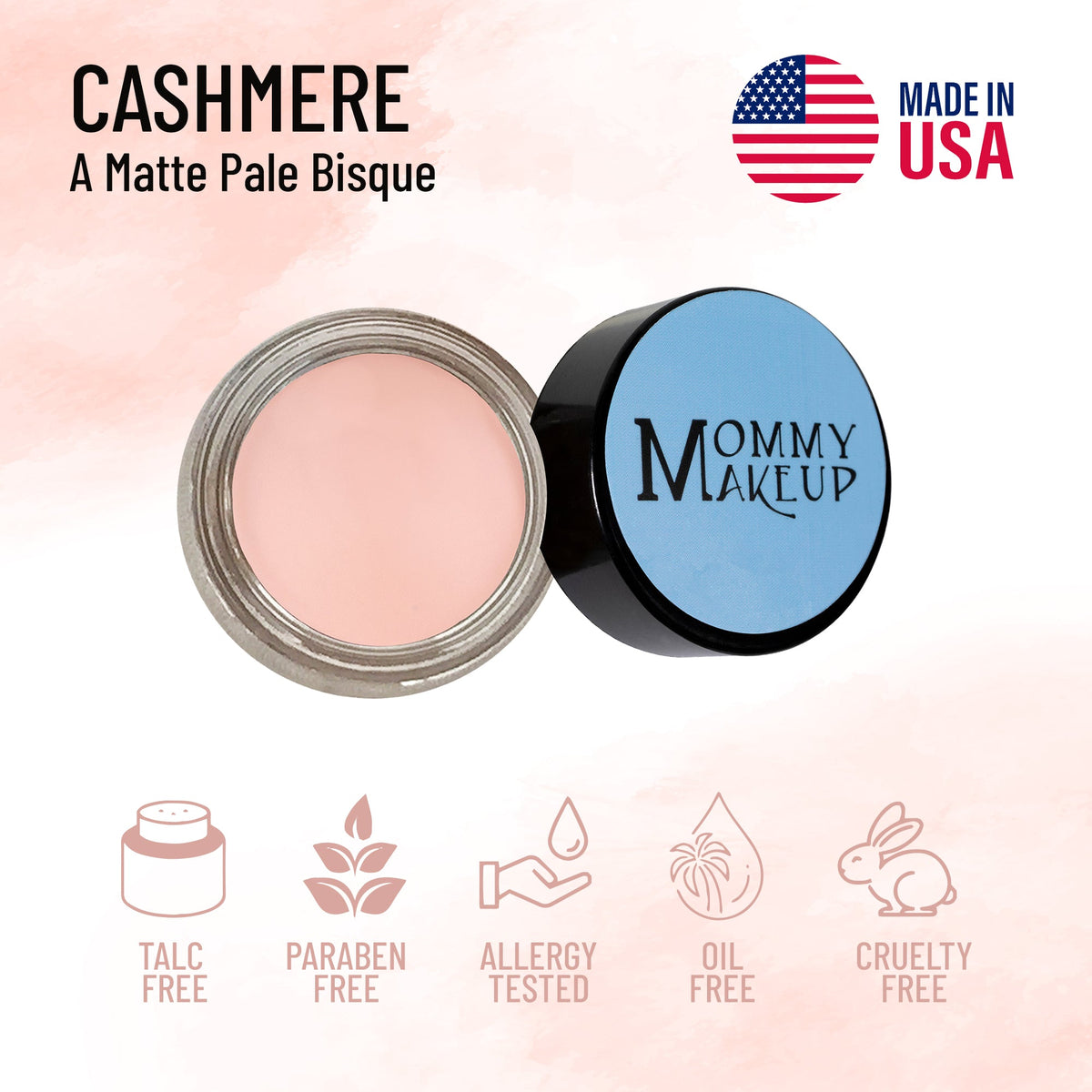 Cashmere Any Wear Creme - A Waterproof Multi-tasking creme to powder product for eyes, cheeks & lips. Can be worn anywhere