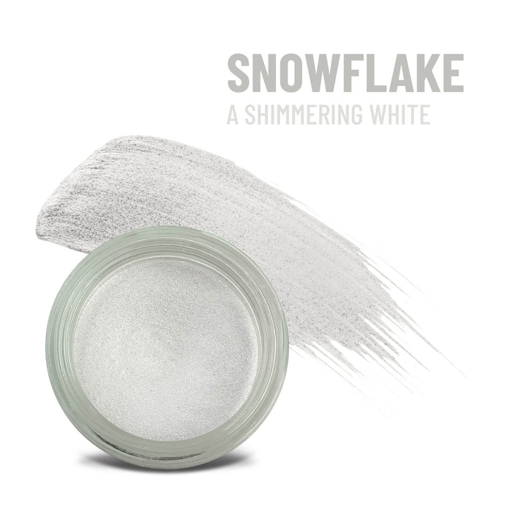Snowflake Any Wear Creme - A Waterproof Multi-tasking creme to powder product for eyes, cheeks & lips. Can be worn anywhere