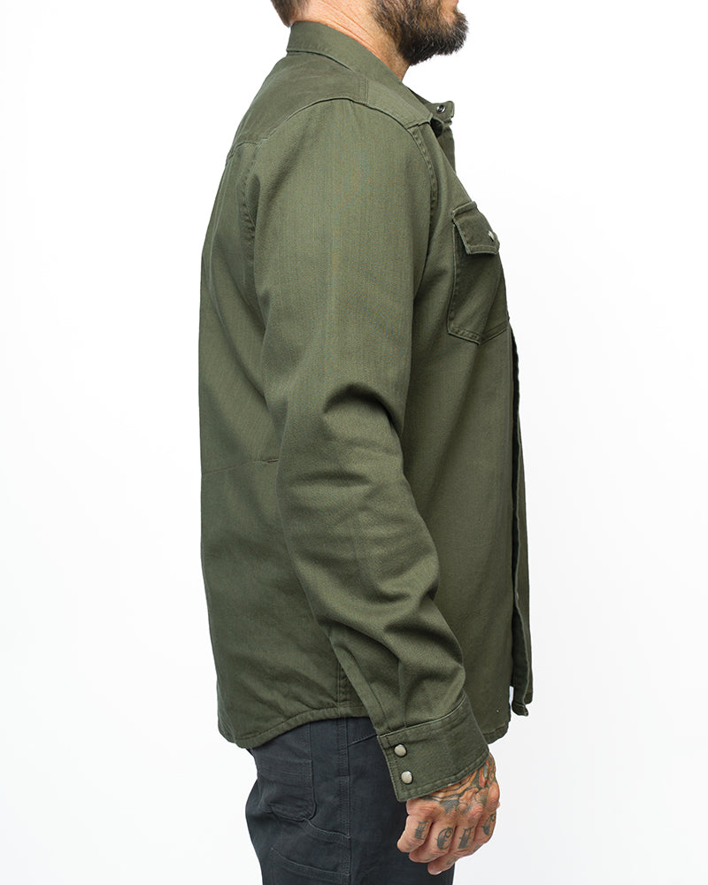 Earl Denim Shirt - Dusty Olive