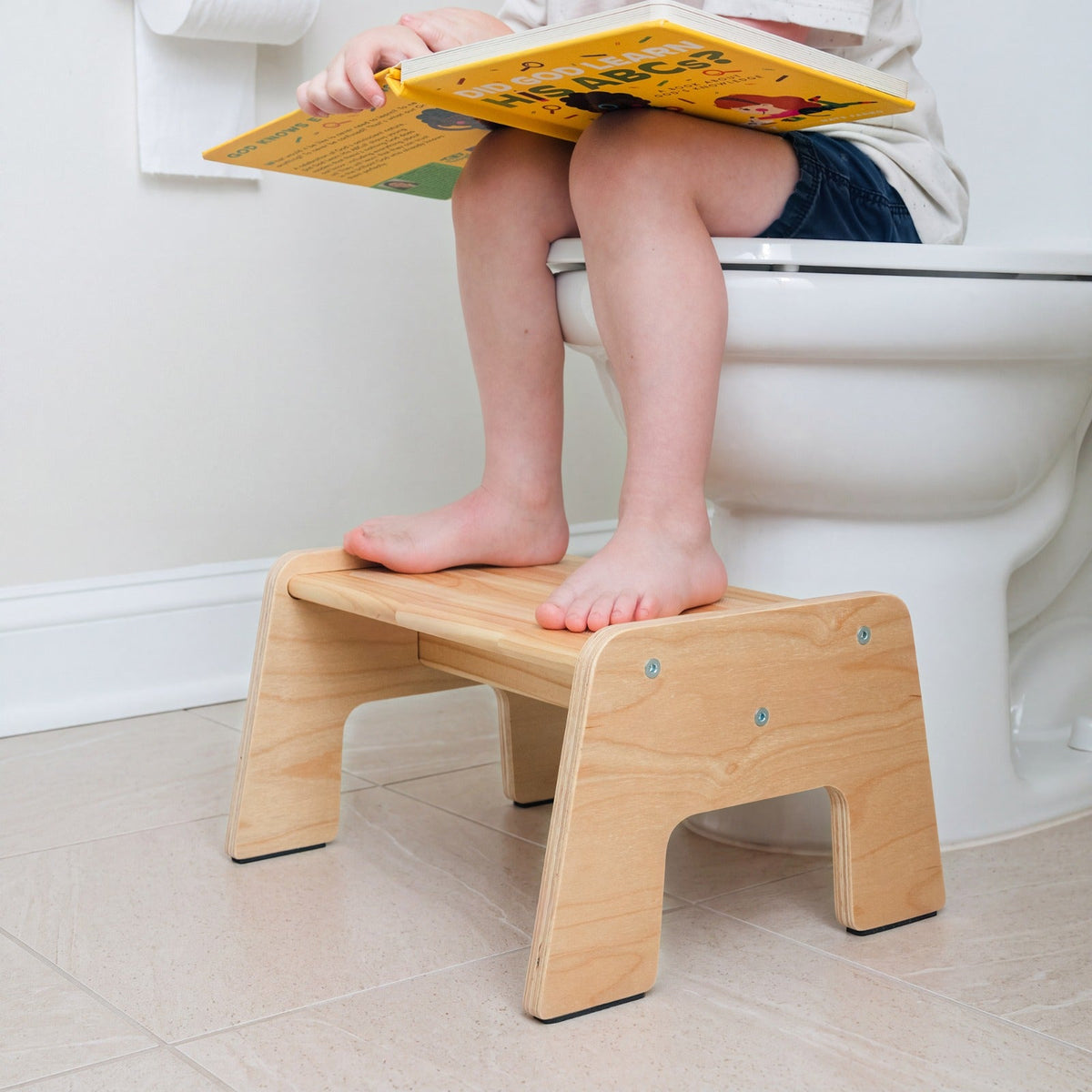 1-Step Wooden Stool for Kids(Multi-Purpose Step Stool for Kitchen, Bath, and Potty Training)