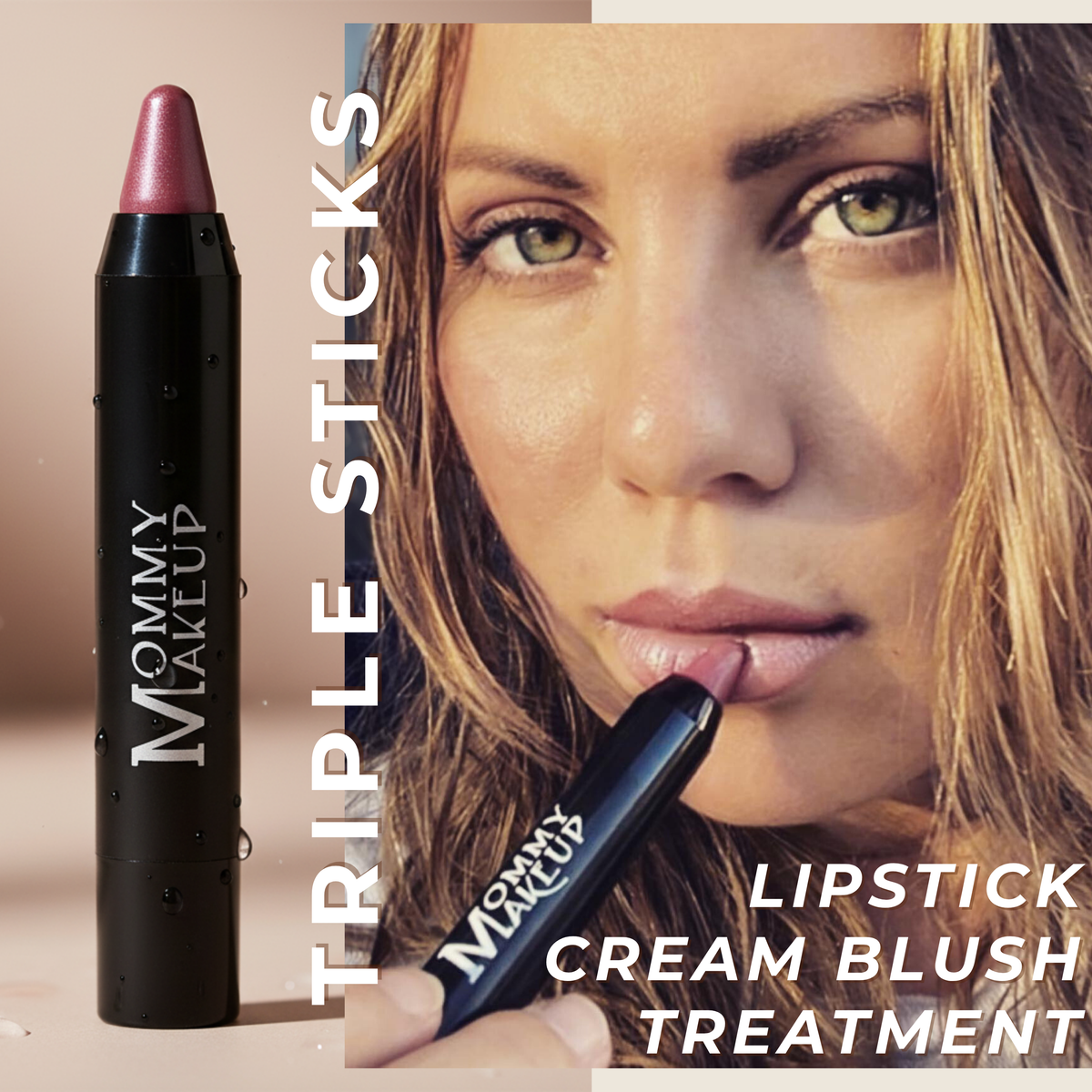 Triple Sticks Lipstick, Cream Blush, and Treatment in Gigi